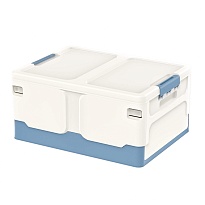 Ящик пластиковый складной белый, дно синее, 480х360х240 мм в Гомеле
