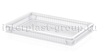 Ящик для полуфабрикатов перфорированные стенки сплошное дно белый в Гомеле
