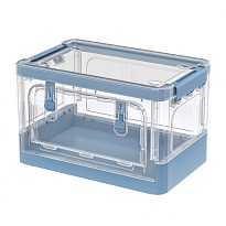 Ящик пластиковый складной прозрачный, дно синее, 360х235х230 мм, с колесиками в Гомеле Ящик пластиковый складной прозрачный, дно синее, 360х235х230 мм, с колесиками в Гомеле