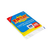 Мешки для мусора 20 л, с ручками, черные, в пачке 20 шт., ПНД, 10 мкм, 550х440 мм, Крепак, 4607075710085 в Гомеле