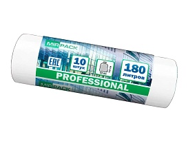 Мешки для мусора 180 л, прозрачные, в рулоне 10 шт., ПВД, 30 мкм, 1100х930 мм, PROFESSIONAL, 180104408 в Гомеле