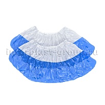 Бахилы бело-синие 1000 шт (500 пар), 48 мкм, двойная подошва, с одной резинкой, Эконом+ в Гомеле