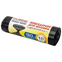 Мешки для мусора 160 л, черные, в рулоне 10 шт., ПВД, 30 мкм, 1200х900 мм, LAIMA ULTRA, 607694 в Гомеле