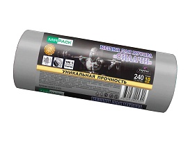 Мешки для мусора 240 л, ароматизированные, серые, в рулоне 10 шт., ПВД 40 мкм, 1500х1100 мм, СИЛАЧИ, sil240111101 в Гомеле