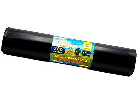 Мешки для мусора 200 л, ароматизированные, черные, в рулоне 10 шт., ПВД, 100 мкм, 1200х800 мм, Добрыня, Dob20010black в Гомеле Мешки для мусора 200 л, ароматизированные, черные, в рулоне 10 шт., ПВД, 100 мкм, 1200х800 мм, Добрыня, Dob20010black в Гомеле