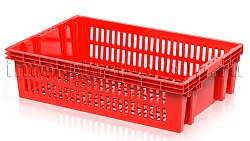 Пластиковый ящик для овощей, фруктов и хлеба Евролоток красный