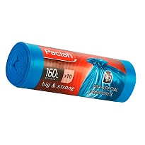 Мешки для мусора 160 л, синие, в рулоне 10 шт., ПВД, 21 мкм, 1200х870 мм, PACLAN Big&Strong, 604075 в Гомеле