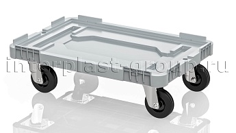 Тележка пластиковая сплошная без тормозов серая в Гомеле