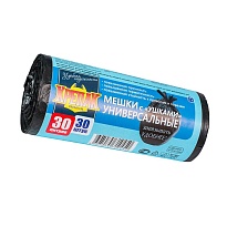 Мешки для мусора 30 л, с ушками, черные, в рулоне 30 шт., ПНД, 9 мкм, 600х500 мм, Крепак, 4607075710450 в Гомеле Мешки для мусора 30 л, с ушками, черные, в рулоне 30 шт., ПНД, 9 мкм, 600х500 мм, Крепак, 4607075710450 в Гомеле
