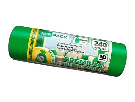 Мешки для мусора 240 л, ароматизированные, зеленые, в рулоне 10 шт., ПВД 45 мкм, 1300х930 мм, PREMIUM+, 240108301 в Гомеле Мешки для мусора 240 л, ароматизированные, зеленые, в рулоне 10 шт., ПВД 45 мкм, 1300х930 мм, PREMIUM+, 240108301 в Гомеле