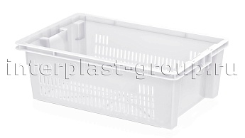 Ящик универсальный для овощей, фруктов и хлеба перфорированный белый в Гомеле
