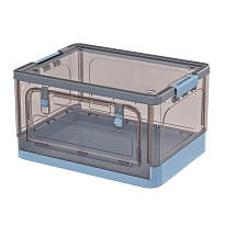 Ящик пластиковый складной прозрачный коричневый, дно синее,490х360х280 мм, с колесиками в Гомеле Ящик пластиковый складной прозрачный коричневый, дно синее,490х360х280 мм, с колесиками в Гомеле