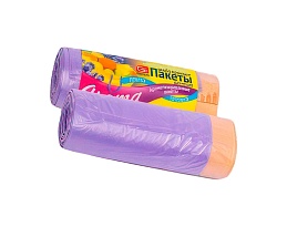 Мешки для мусора 35 л, ароматизированные, Лаванда, сиреневые, в рулоне 10 шт., ПНД, 12 мкм, 560х530 мм, GRIFON Aroma, 101-080 La в Гомеле