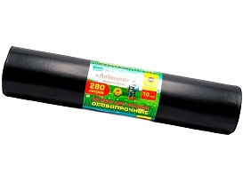Мешки для мусора 280 л, ароматизированные, черные, в рулоне 10 шт., ПВД 110 мкм, 1400х930 мм, Добрыня, Dob28010black в Гомеле