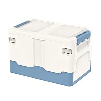 Ящик пластиковый складной белый, дно синее, 370х240х240 мм в Гомеле