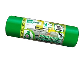 Мешки для мусора 300 л, зеленые, в рулоне 10 шт., ПВД 70 мкм, 1400х1000 мм, PREMIUM+, 300101601 в Гомеле Мешки для мусора 300 л, зеленые, в рулоне 10 шт., ПВД 70 мкм, 1400х1000 мм, PREMIUM+, 300101601 в Гомеле