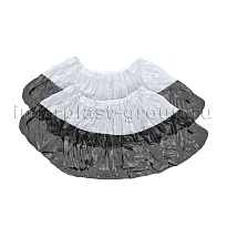 Бахилы бело-черные 1000 шт (500 пар), 48 мкм, двойная подошва, с одной резинкой, Эконом+ в Гомеле