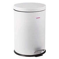 Ведро-контейнер для мусора (урна) с педалью LAIMA Classic, 12 л, белое, глянцевое, металл, со съемным внутренним ведром в Гомеле