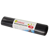 Мешки для мусора 240 л, черные, в рулоне 5 шт., ПВД 30 мкм, 1300х900 мм, Любаша, 605338 в Гомеле Мешки для мусора 240 л, черные, в рулоне 5 шт., ПВД 30 мкм, 1300х900 мм, Любаша, 605338 в Гомеле