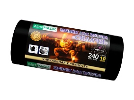 Мешки для мусора 240 л, ароматизированные, черные, в рулоне 10 шт., ПВД 40 мкм, 1500х1100 мм, СИЛАЧИ, sil24011110 в Гомеле