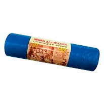 Мешки для мусора 100 л, с завязками, синие, в рулоне 10 шт., ПВД, 40 мкм, 840х670 мм, Концепция Быта Vitalux, 604933 в Гомеле