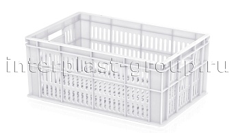 Ящик для молока, мяса, овощей и фруктов большая перфорация дно сплошное белый в Гомеле